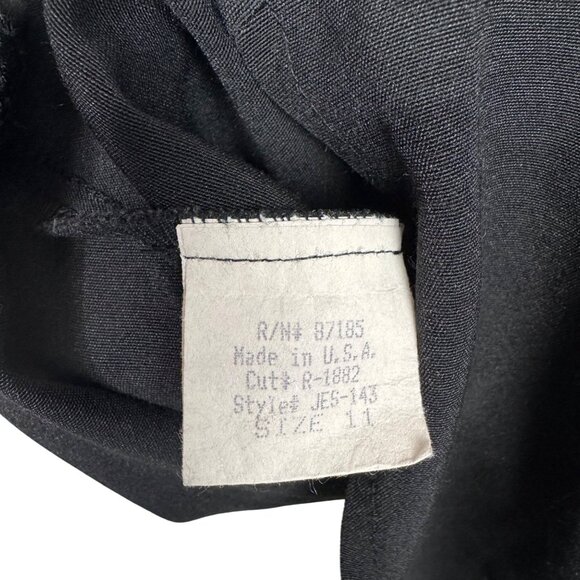 Vintage Y2K Whimsigoth Black Strapless Dress Lace Trim & Pink Floral Embroidery - Picture 10 of 11